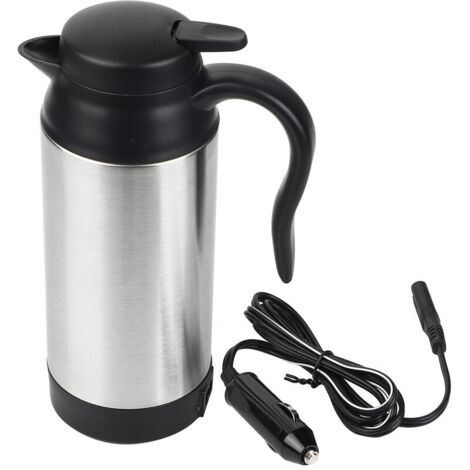 750ML Stainless Steel Car Electric Kettle for Coffee, Tea, and Water Heating, 12V Thermos Cup