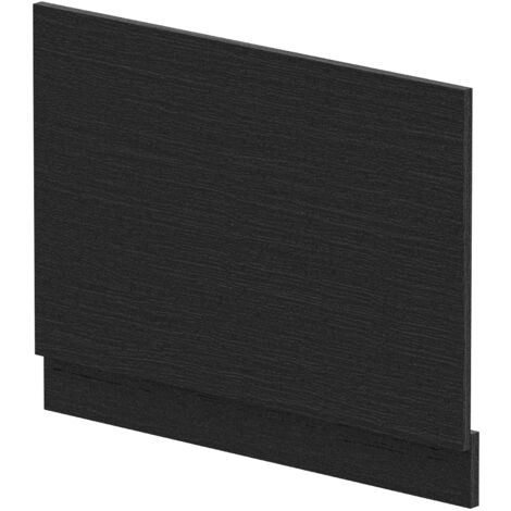 750mm Bath MFC End Panel & Plinth - Woodgrain Charcoal Black