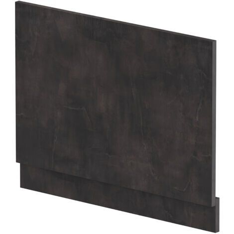 750mm Edge/Power Straight End Bath Panel & Plinth - Textured Matt Metallic Slate
