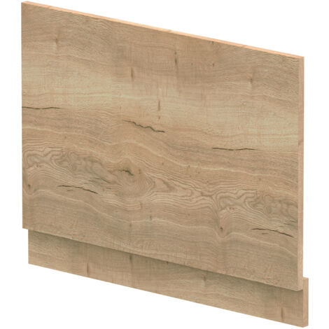 750mm Edge/Power Straight End Bath Panel & Plinth - Textured Woodgrain Autumn Oak