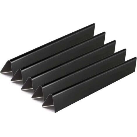 7536/7537 57CM Plaque Chaleur Barbecue en Acier de Porcelaine pour Weber Spirit E310, E320 (avec Boutons de brûleur latéral,2007-2012), pour Spirit 700, Weber 900, lot de 5