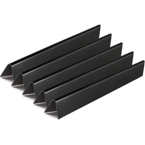 7536/7537 57CM Plaque Chaleur Barbecue en Acier de Porcelaine pour Weber Spirit E310, E320 (avec Boutons de brûleur latéral,2007-2012), pour Spirit 700, Weber 900, lot de 5