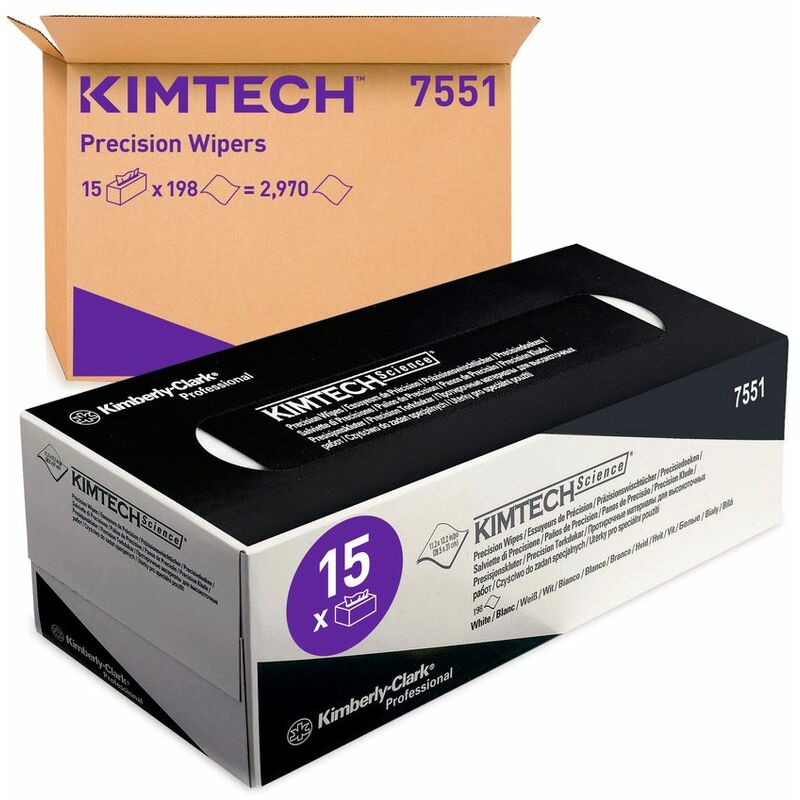 7551 Science Precision Wipes Lge White (15-CTN) - Kimtech