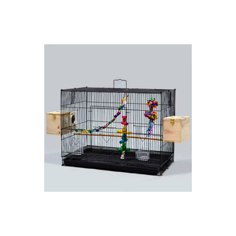 75.5×45×45cm metal fer épaissi groupe d'oiseaux petite et moyenne cage d'élevage noir