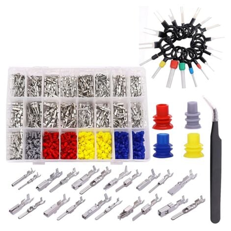 755Pcs Car Electrical Wire Terminal Pins Connector Kit 1/1.5/1.8/2.2/2.8/3.5mm 21Type Auto