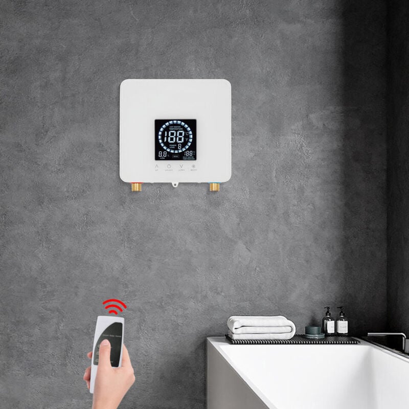 7.5KW Petit chauffe-eau électrique instantané 230V Mini cuisine Salle de bain Chauffe-eau sous évier avec affichage led