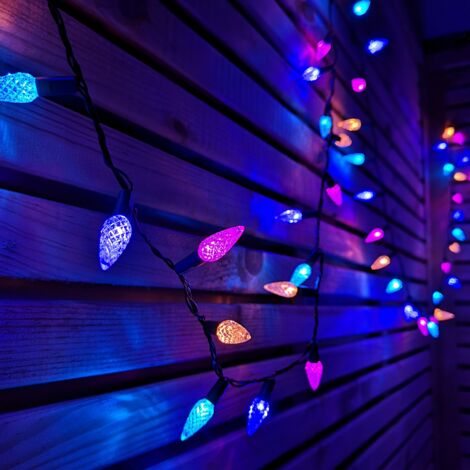 7.5m 150 LED Multi-action Pine Cone Christmas Lights in Rainbow