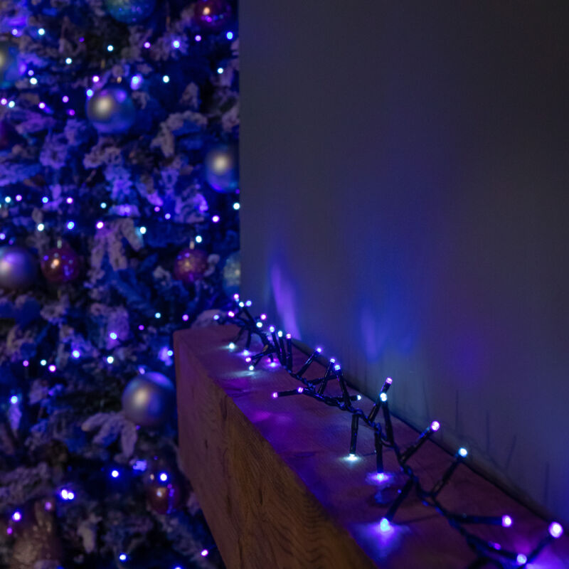 Samuel Alexander 75m 3000 LED TreeBrights Christmas String Lights with Timer in Blue, Purple & White