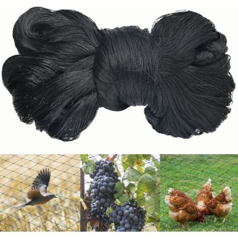 7.5m X 15m Filet Anti Oiseaux Noir, Filet Oiseaux Robuste, Filet Voliere Poulailler, Filet de Protection pour Oiseaux, Filet de Protection Les Potager et Fruits