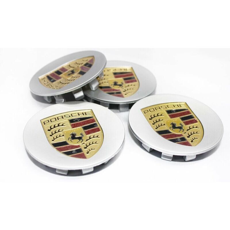 Forehill - 75MM 4-pack Porsche Silver Centre Cap (Single)