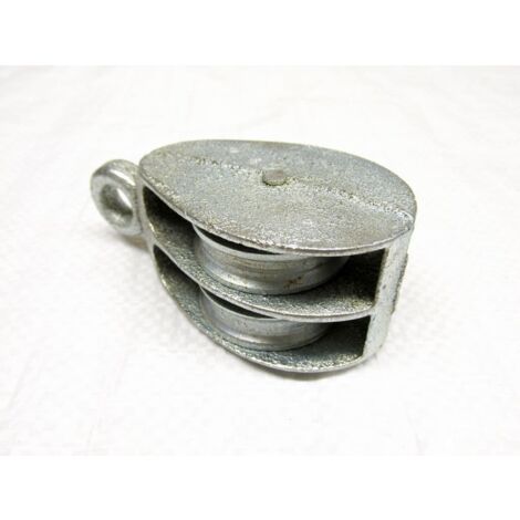75MM Awning Pulley Double Cast Sheave Fixed Round Eye - Rope Pulling Washing Line