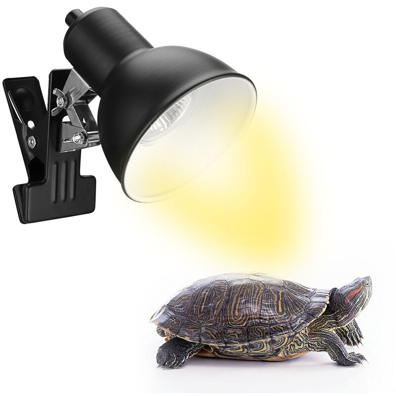 75W Reptile Chaleur Lampe Tortoise Chaleur Lampe Chauffe-Lampe Basking Reglable Avec Clip Pour Reptiles Lizard Tortue Aquarium Ampoule Incluse