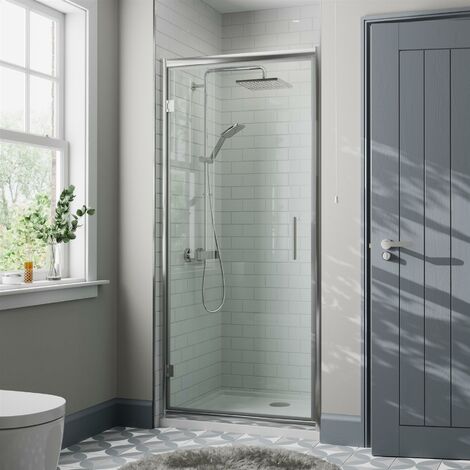 760mm Framed Hinged Bathroom Shower Door Enclosure Walk-In 8mm Safety Glass