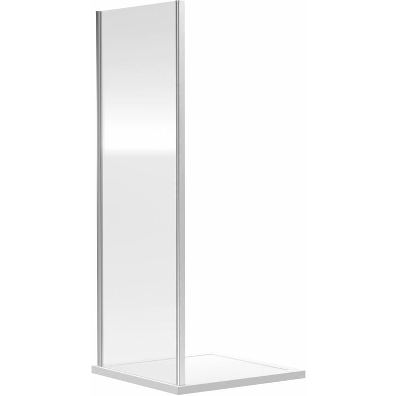 760mm Side Panel For Shower Enclosure Semi-Frameless 6mm Glass Bathroom Modern - Clear