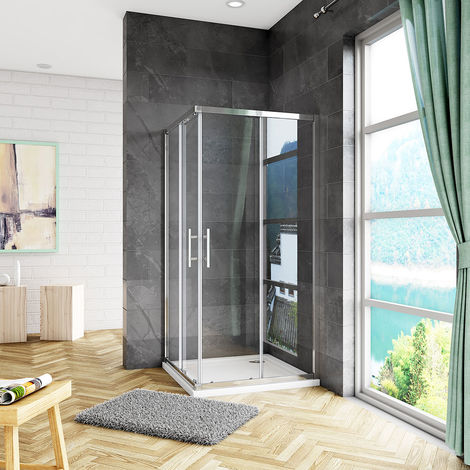 AICA SANITAIRE 760x760x1850mm Square Corner Entry Shower Enclosure