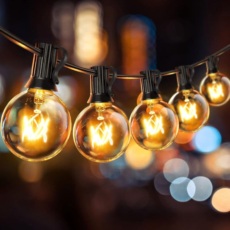 7.62M 25+2 Ampoules Guirlande Guinguette Extérieur et Intérieur, Guirlande Lumineuse Extérieur G40, Guirlande Noël Raccordable IP65 Décoration Jardin