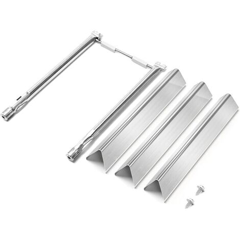 7635 Flavorizer Bars et 69785 Tubes de brûleur Pièces de Rechange pour Weber Spirit I II E210 220, S210 220 (avec Boutons de brûleur Avant), brûleur Plaque Chaleur Barbecue
