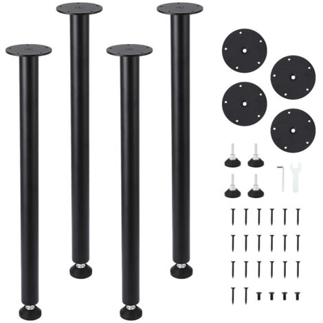 76cm hohe Möbelbeine 4er Set Ausführung Rund Schwarz Tischbeine Metall