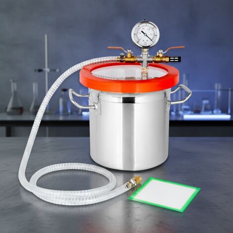 7,6L Vakuumkammer Edelstahl 20x20cm Entgasungskammer Harzfalle Vakuum Chamber