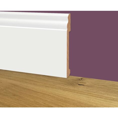 76ML bancale di Battiscopa DUCALE in POLIMERI EqualWood HI-TEC 100x14x2000mm - BIANCO