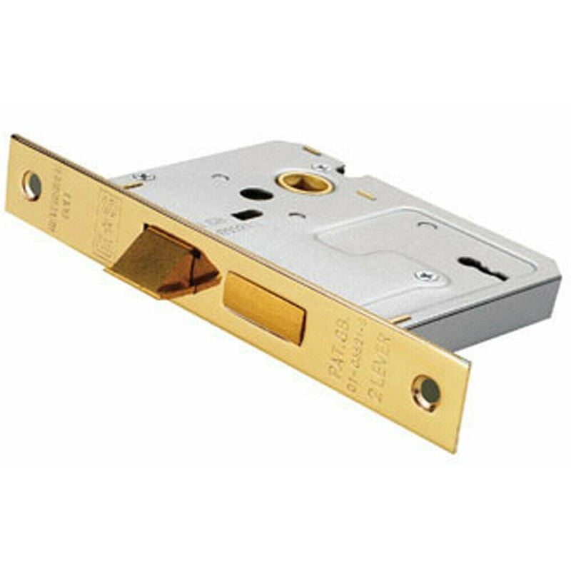 Loops - 76mm 3 Lever Contract Sashlock Square Forend Electro Brassed Door Latch
