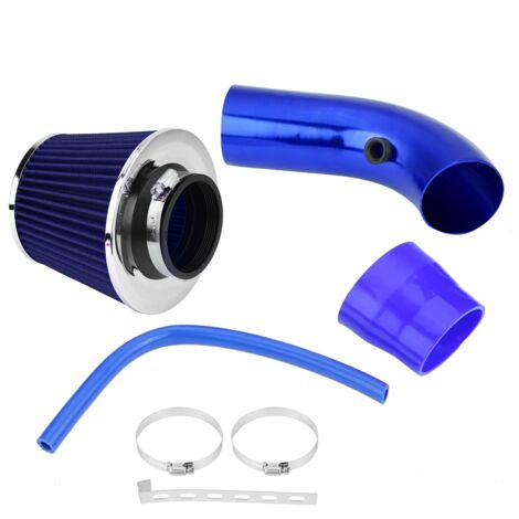 76mm 3 pouces universel voiture filtre d'admission d'air froid en aluminium tuyau d'induction Kit de tuyau bleu