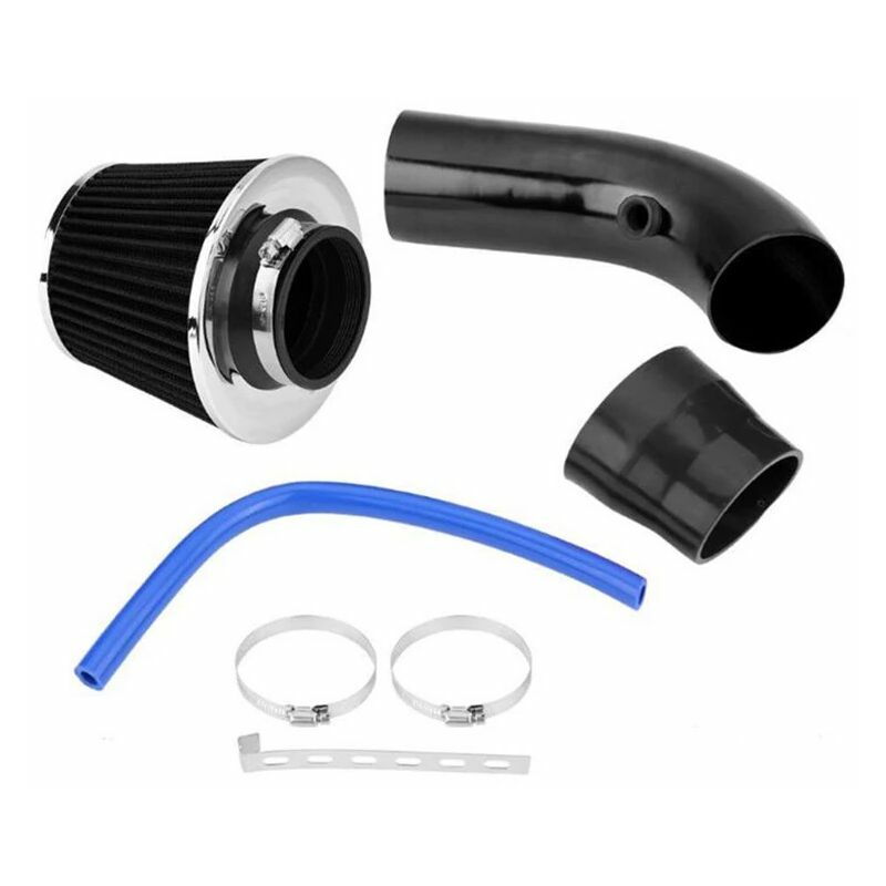76mm 3 quotfiltre d'admission d'air froid universel pour voiture + kit de tuyau d'induction d'alumimum