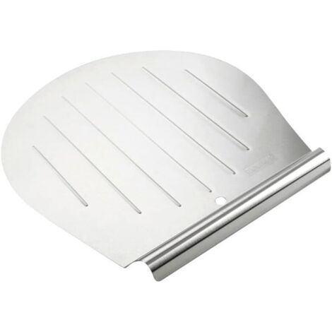 7703 Espátula para pasteles, bandeja, pala para pizza, molde para bizcocho, accesorios de cocina, elevador de pasteles, espátula para pasteles, acero inoxidable, plata metalizada