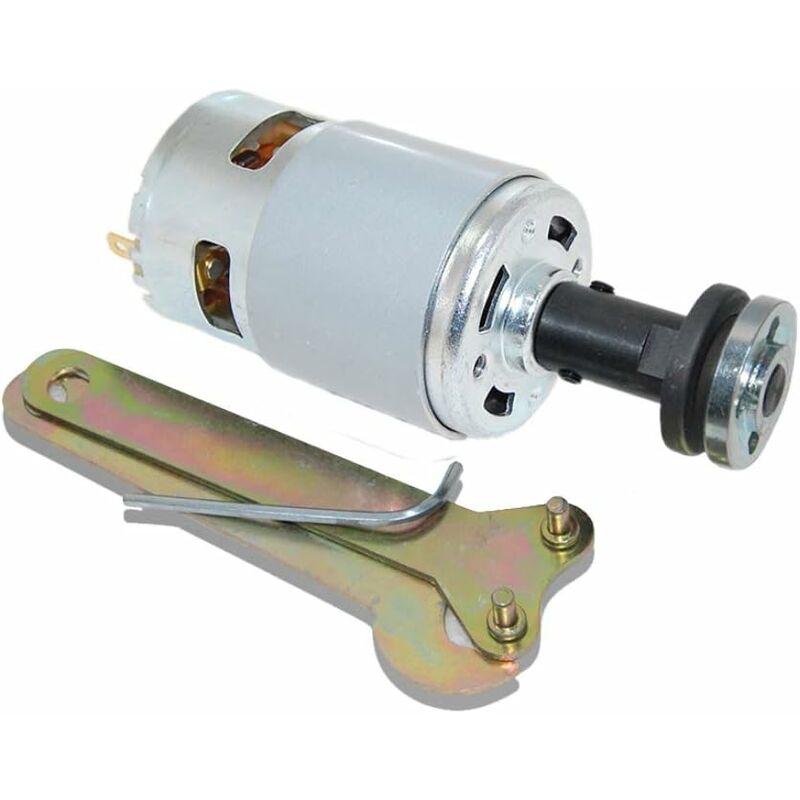 Aougo - 775 dc Moteur 12V/24V à engrenage double roulement à billes grand couple avec scie M10 Balde tige de connexion pour pièces de bricolage