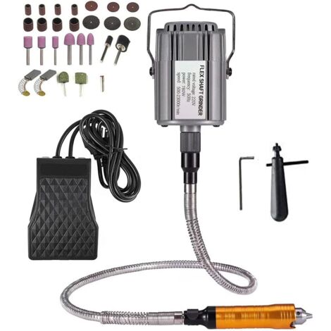 780W Perceuse Meuleuse électrique Arbre Flexible Flex Shaft de Mandrin Polissage Outil Rotatif Dremel broyeur à suspendre, Pédale, en Métal, 23000 RPM -