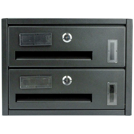 MILLE SRL 783.B - CASSETTA PER POSTA CONDOMINIALE 2 POSTI ANTRACITE 23 x 18 x 30 cm