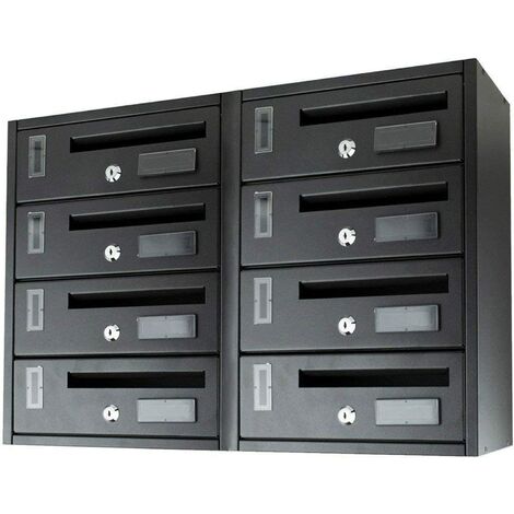 783.D - CASSETTA PER POSTA CONDOMINIALE 8 POSTI ANTRACITE 60 X 17 X H 42 CM