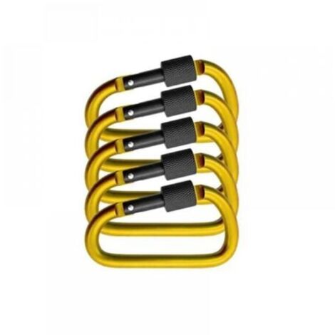 (78×42×7mm) Lot de 5 grands mousquetons à vis, mousquetons pour la fixation d'équipement, aluminium