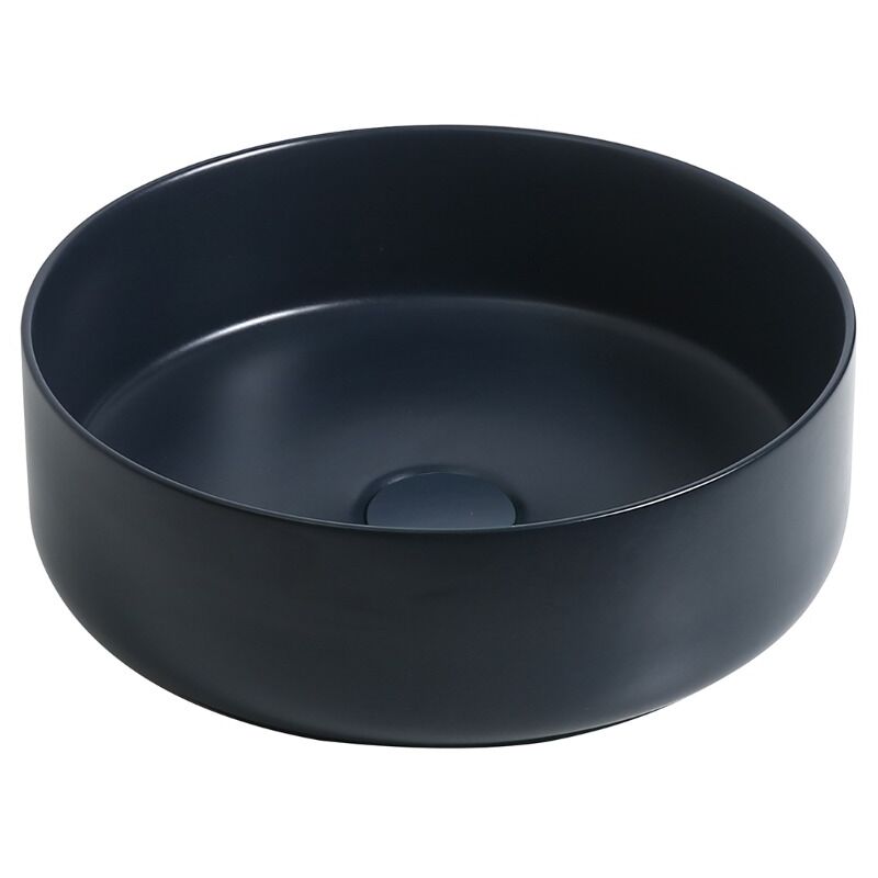 7844 Ceramic Vert Round Countertop Basin in Dark Blue