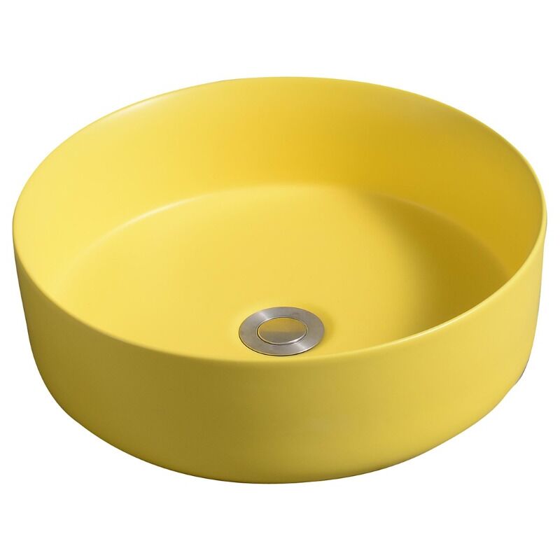 7844 Ceramic Vert Round Countertop Basin in Yellow