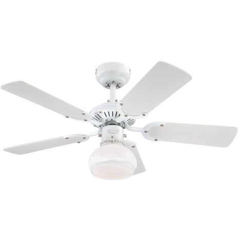 78704 Ventilatore da soffitto Princess Radiance II 90 cm bianco per interni, kit di luce con cupola di vetro smerigliato opale.
