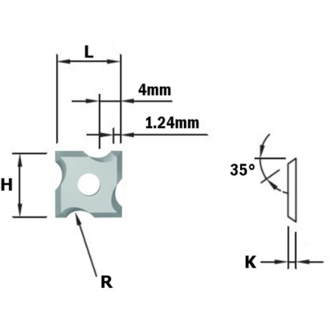 790.015.04 COUTEAU PROFILÉ HW R1,5 (4 TRANCHANTS)