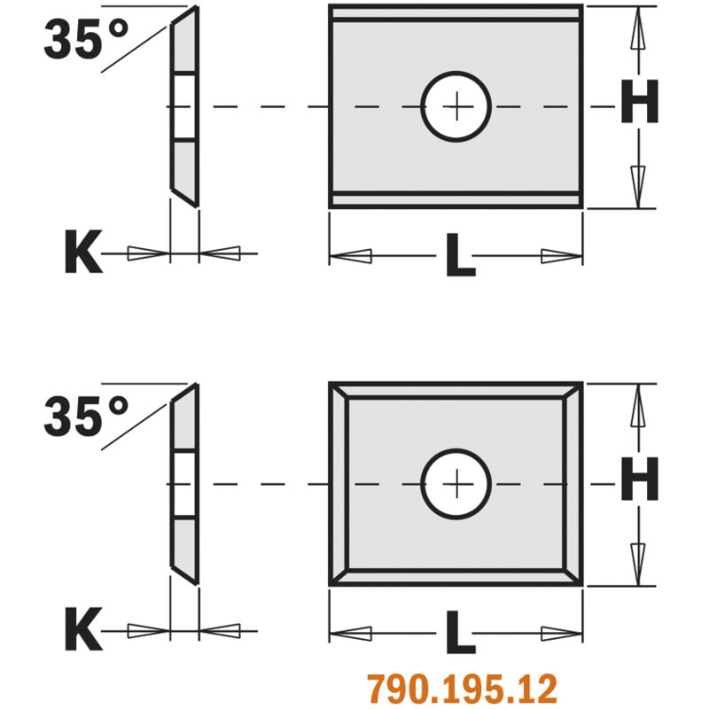 790.140.20 COLTELLO REV. DIRITTO (4/30°) 14x14x2mm R0.75 B=6.4 HW-K1920