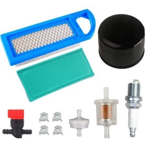 794422 795115 Luftfilter, Ölfilter, Kraftstofffilter, Zündkerze, Absperrventil für Briggs & Stratton 698083 697153 697014 797008 Intek 15,5 und 17-17,5 PS