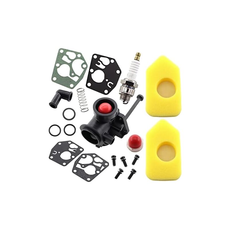 795477 Carburateur Filtre à air 698369 pour Briggs & Stratton 795469 794147 699660 794161 498811 09J000, 09L000, 09S000, 09T000 avec Membrane Bougie