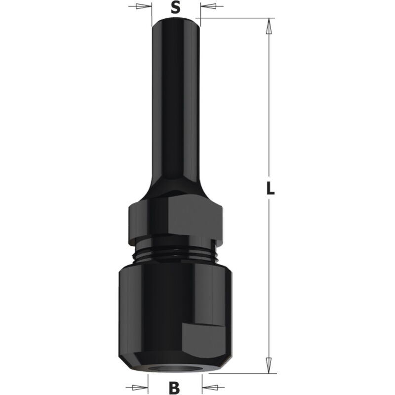 Image of 796.001.01 KIT MANDRINO PORTAFRESE DX CON ATTACCO 12.7mm & PINZA 6.35mm