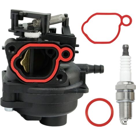 799584 Carburateur Kit pour Briggs & Stratton 550EX LC221A 625EX 675EX TB110 CARB Moteur 09P702-0145/0098 - F1 Pièces de Moteur de Tondeuse à Gazon Avec Joints Rouges+Bougie Remplace 594058