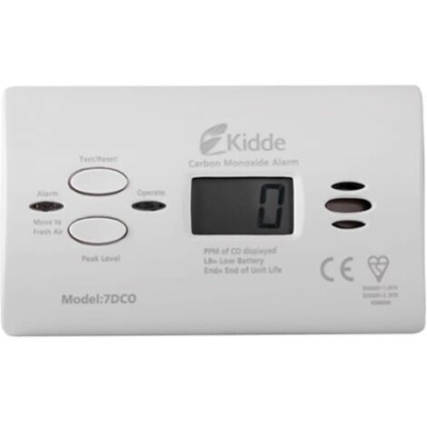 KIDDE 7DCOC Digital Carbon Monoxide Alarm (10-Year Sensor)