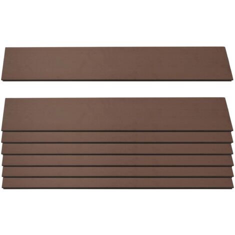 7er Set Latten für WPC-Sichtschutz Savoie, Bretter Windschutz, ca. 1qm, MVG-zertifiziert 90cm, braun