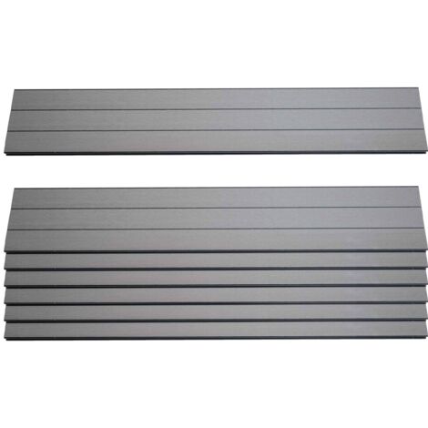 7er Set Latten für WPC-Sichtschutz Savoie, Bretter Windschutz, ca. 1qm, MVG-zertifiziert 90cm, grau