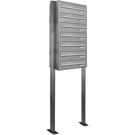 7er V2A Edelstahl Standbriefkasten Freistehend Durchwurfanlage