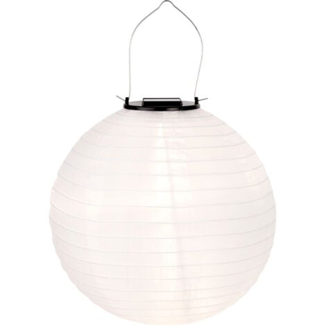 7H SEVENON - Farolillo Solar Exterior Redondo, Para Terraza, Balcón o Jardín, Decoración de Exteriores, Autonomía 6/8H, Luz Fría LED, 6000K, Protección IP44, Blanco