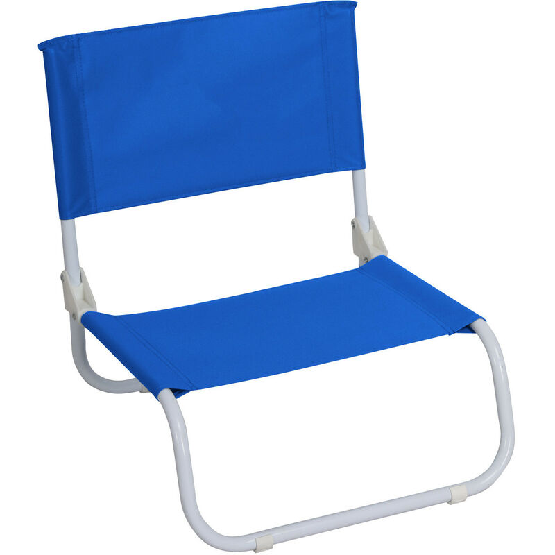 Chaise de plage pliable basse, 45x49,5x17,5cm - Bleu