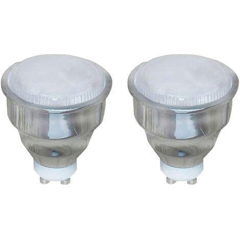 7hDayron - Bombilla CFL Bajo Consumo Spotlight GU10 (Pack 2), 9W, 45W Equi., 400lm, 2700K (Blanco Cálido), Ángulo Apertura 120º, Clase Energética G, No Regulable, Orientación Fija, 6000H Vida Útil