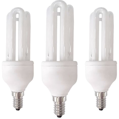 7hSevenOn - Bombilla CFL Bajo Consumo E14 (Pack 3), 11W Potencia, 55W Equivalencia, 605lm, 55 lm/W, Ángulo Apertura 270º, Clase Energética G, No Regulable, Orientación Fija, IP20, 8000H Vida Útil